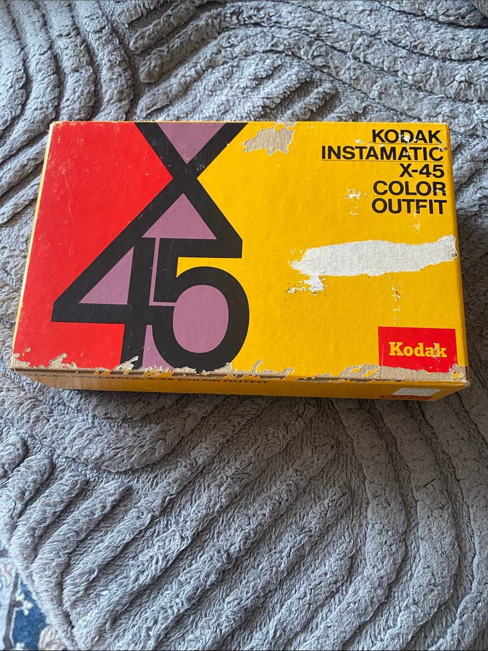 Vintage Kodak Instamatic X-45 Graphic Box, Camera and Cube Flashes